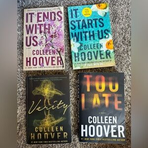 Set of 4- Colleen Hoover Book Collection-Black, Green, Blue, Cream